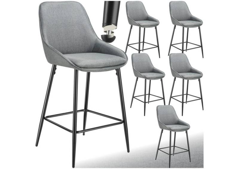 tectake Barhocker Thekenstuhl, gepolstert, weicher Bezug von tectake
