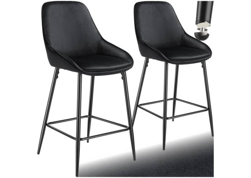 tectake Barhocker Thekenstuhl, gepolstert, weicher Bezug von tectake