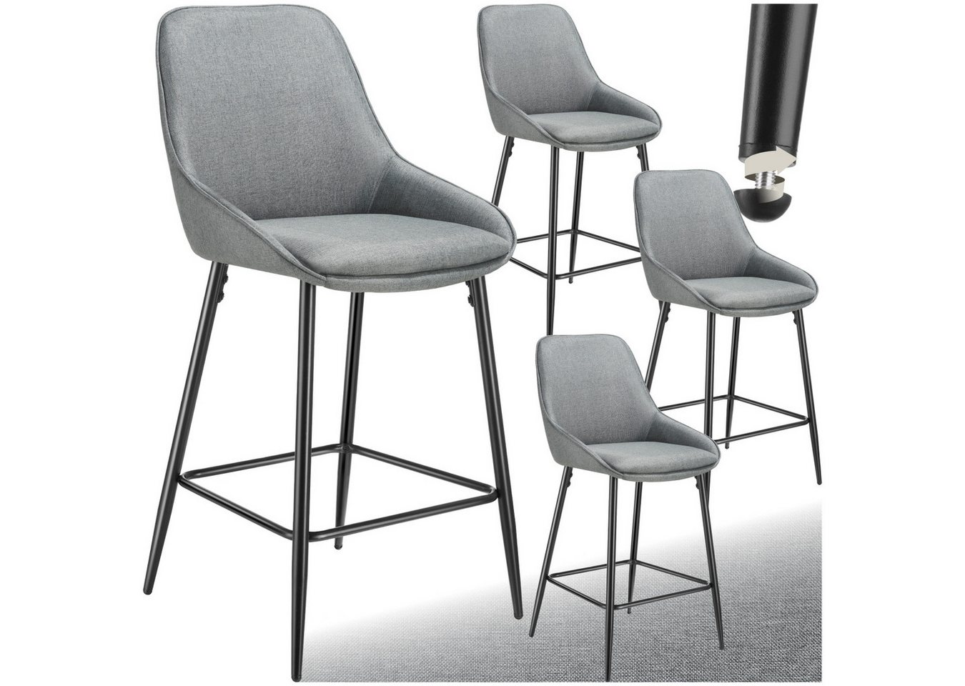 tectake Barhocker Thekenstuhl, gepolstert, weicher Bezug tectake Barhocker Thekenstuhl, gepolstert, weicher Bezug von tectake