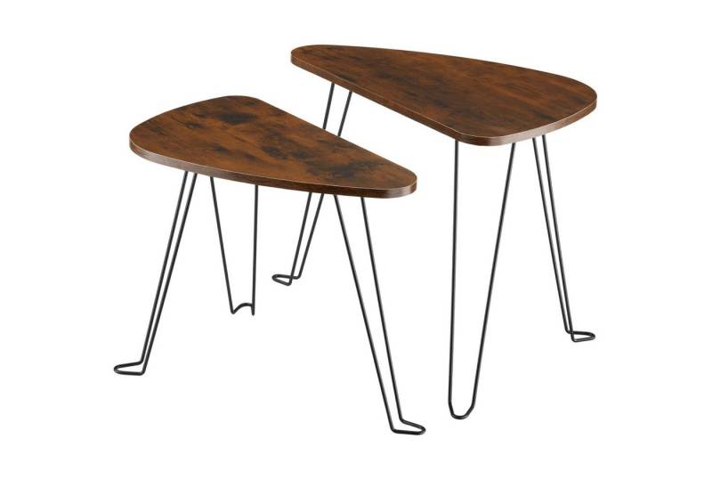 tectake Beistelltisch 2er Set Beistelltische (1-St., 1 tlg), Zwei filigrane Beistelltische im minimalistischen Industrial-Design von tectake