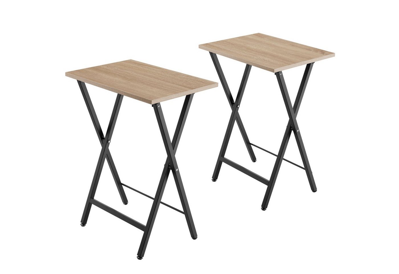 tectake Beistelltisch 2er Set Beistelltische (2-St., 2 tlg), Zwei klappbare Beistelltische im typischen Industrial-Look von tectake