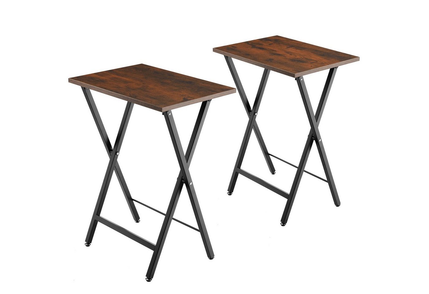 tectake Beistelltisch 2er Set Beistelltische (2-St., 2 tlg), Zwei klappbare Beistelltische im typischen Industrial-Look von tectake