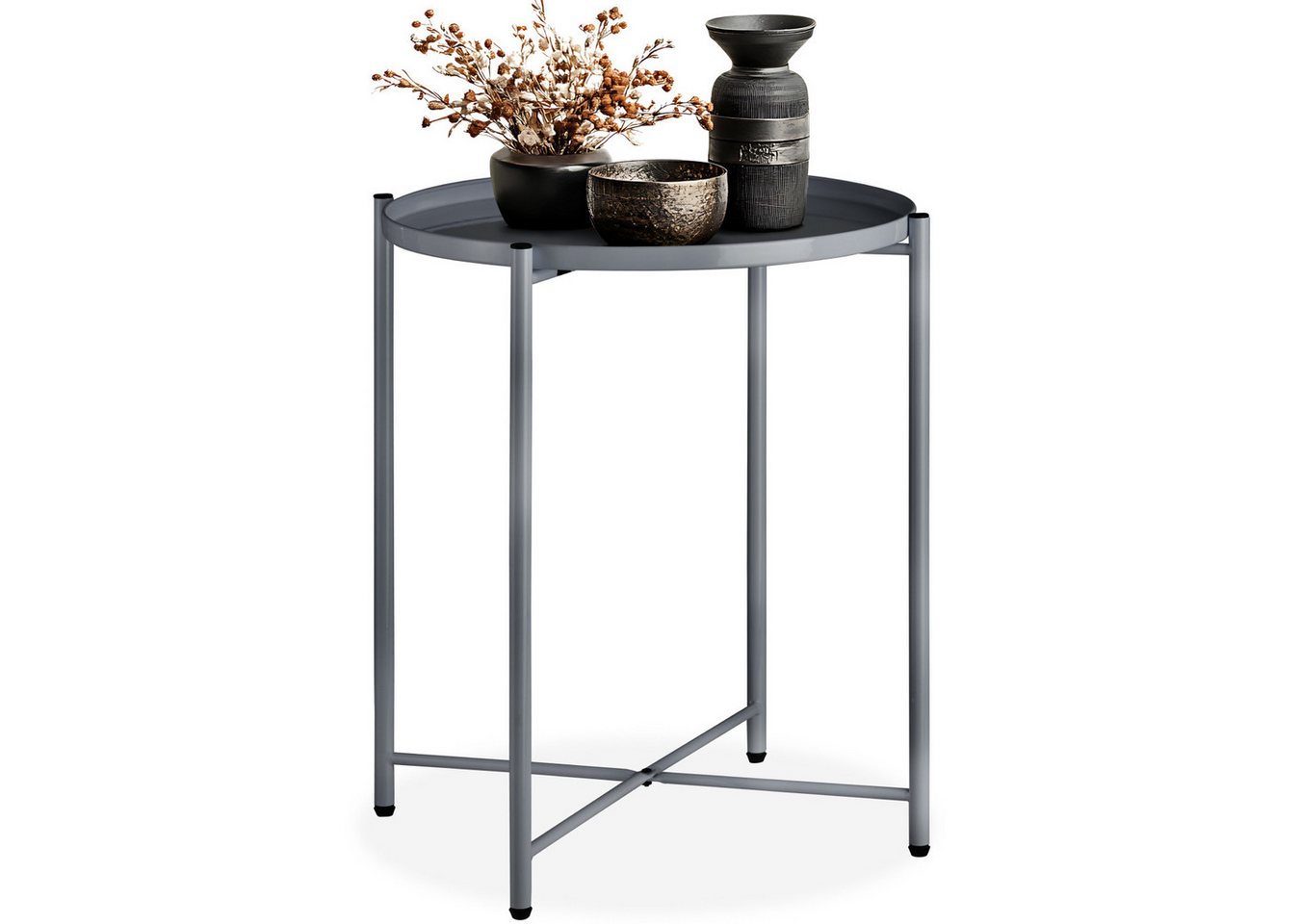 tectake Beistelltisch Chester (1-St., 1 tlg), Abnehmbare Ablagefläche in Tablettform mit schützendem Rand von tectake