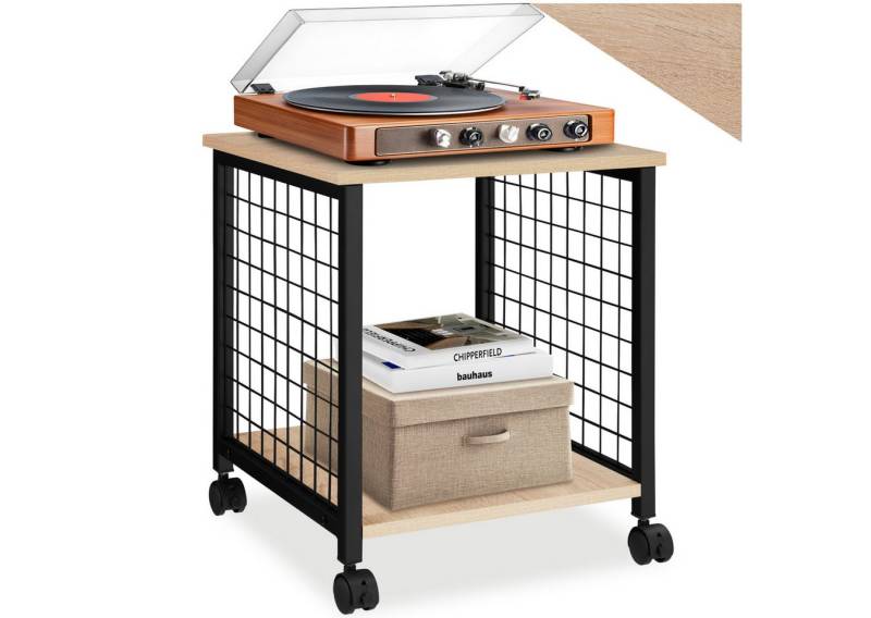 tectake Beistelltisch Couchtisch Gary 40x40x48cm (1-St., 1 tlg), Mobiler Beistelltisch mit zwei Ablageflächen im Industrie-Stil von tectake