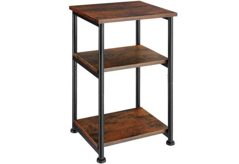 tectake Beistelltisch Couchtisch Memphis 34x30x59cm (1-St., 1 tlg), Handlicher Beistelltisch mit drei Ablagen im rauen Fabrik-Look von tectake