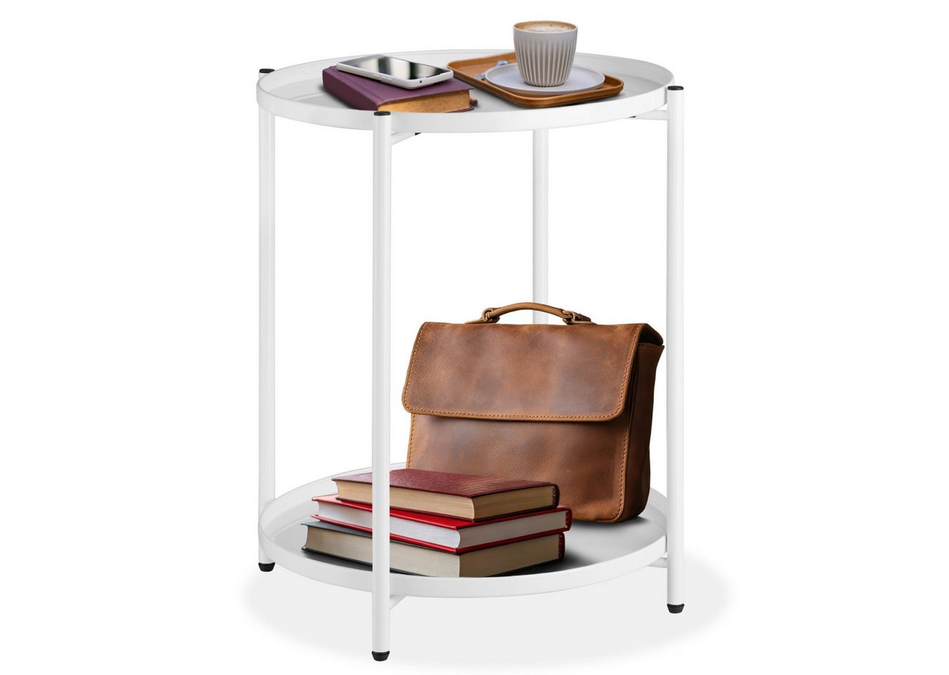 tectake Beistelltisch Oxford (1-St., 1 tlg), Abnehmbare Ablageflächen in Tablettform mit schützendem Rand von tectake