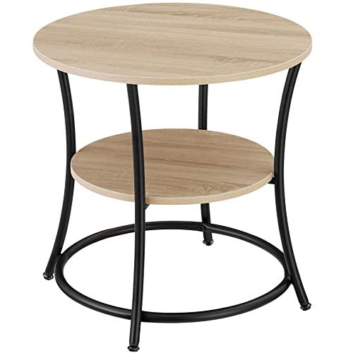 tectake Beistelltisch rund, Couchtisch mit 2 Ablagen, Industrie-Design, Nachttisch aus Holz, Ø55 x 56 cm, für Wohnzimmer Schlafzimmer Büro, schwarzes Metallgestell (Industrial Holz hell, Eiche Sonoma) tectake Beistelltisch rund, Couchtisch mit 2 Ablagen, Industrie-Design, Nachttisch aus Holz, Ø55 x 56 cm, für Wohnzimmer Schlafzimmer Büro, schwarzes Metallgestell (Industrial Holz hell, Eiche Sonoma) von tectake