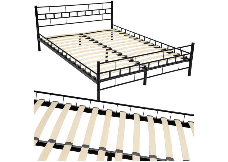 tectake Bettgestell Metallbett, robustes Stahlgestell von tectake