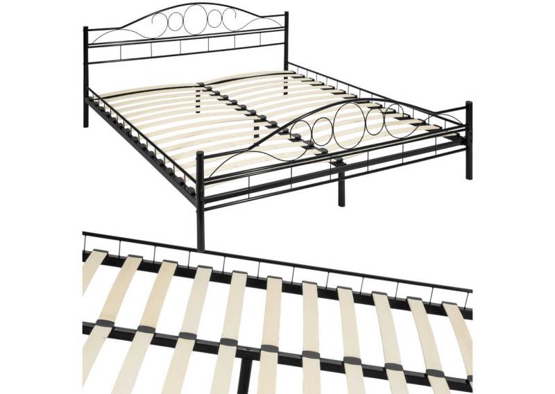tectake Bettgestell Metallbett, robustes Stahlgestell tectake Bettgestell Metallbett, robustes Stahlgestell von tectake