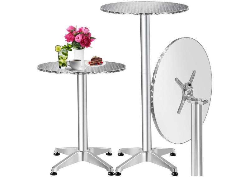 tectake Bistrotisch Stehtisch (1-St., 1 tlg), Klappbar, Aluminium, Witterungsbeständige Tischplatte von tectake