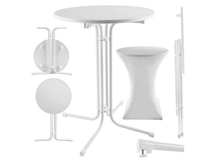 tectake Bistrotisch Stehtisch, rund mit Tischhusse, weiß, Weiß tectake Bistrotisch Stehtisch, rund mit Tischhusse, weiß, Weiß von tectake