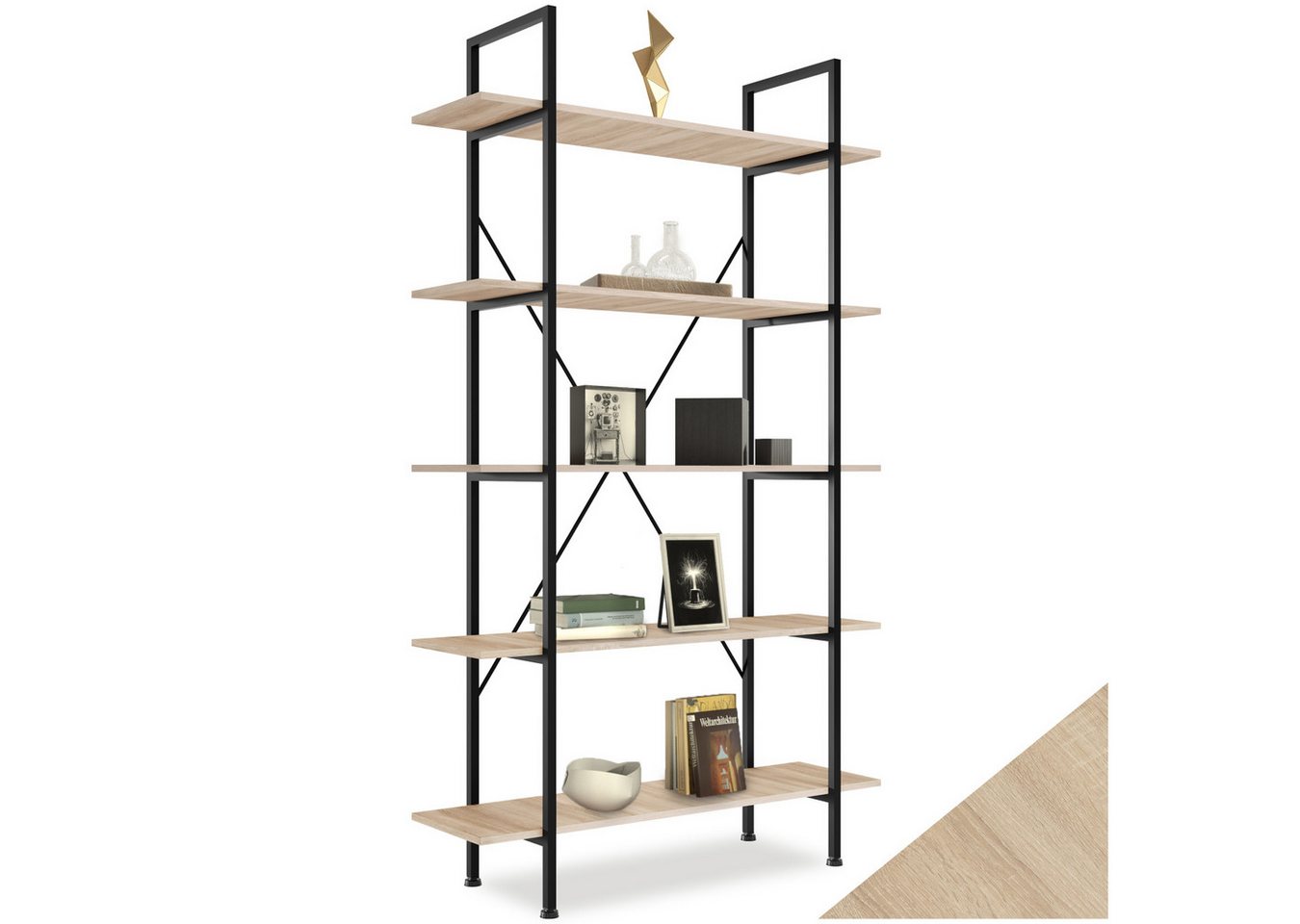 tectake Bücherregal Regal, Set 1-tlg., Industrial Style von tectake