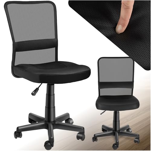 tectake® ergonomischer Bürostuhl, Schreibtischstuhl mit Rollen, Drehstuhl, Gaming Stuhl, Office Chair, Drehsessel, Möbel für Arbeitszimmer, und Jugenzimmer, PC, Computertisch - schwarz von tectake