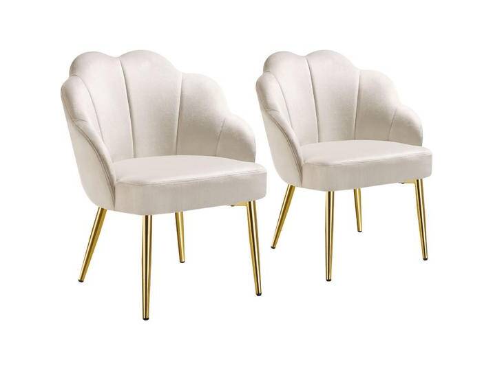 tectake COCKTAILSESSEL, Creme, Gold, 66x80.5x62 cm, Esszimmer, Stühle, Esszimmerstühle, Vierfußstühle von tectake
