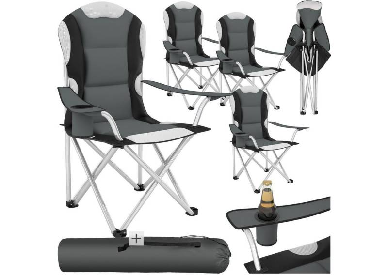 tectake Campingstuhl (Set., 4 St), Angenehme Polsterung, sehr leicht zu Handhaben und schnell aufklappbar von tectake