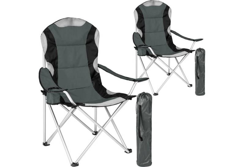 tectake Campingstuhl 2er Set Campingstuhl (2er Set, 2 St), faltbar, gepolstert von tectake
