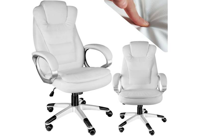 tectake Chefsessel Bürostuhl (1er Set, 1 St), 360° drehbar und stufenlos höhenverstellbar von tectake