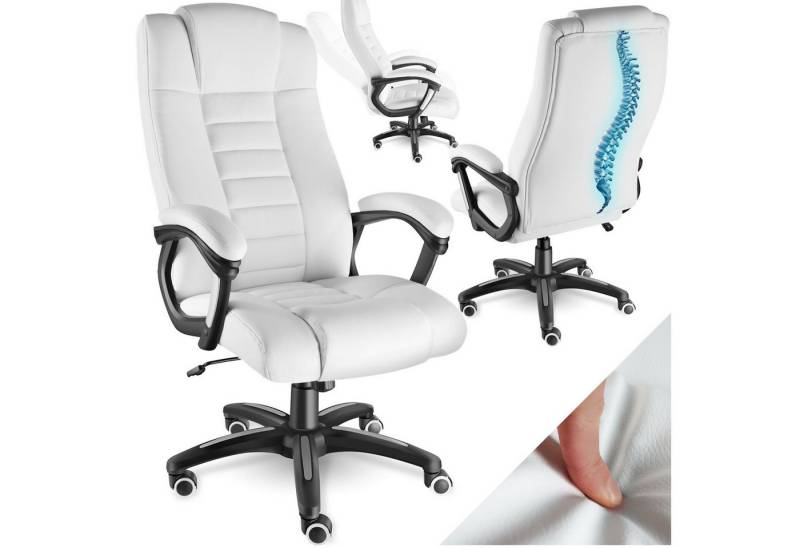 tectake Chefsessel Bürostuhl (Set, 1 St), Verstärkt gepolsterte Nackenkopfstütze von tectake