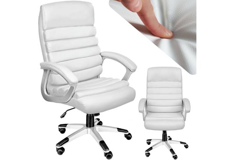 tectake Chefsessel Bürostuhl (1er Set, 1 St), 360° drehbar und stufenlos höhenverstellbar von tectake