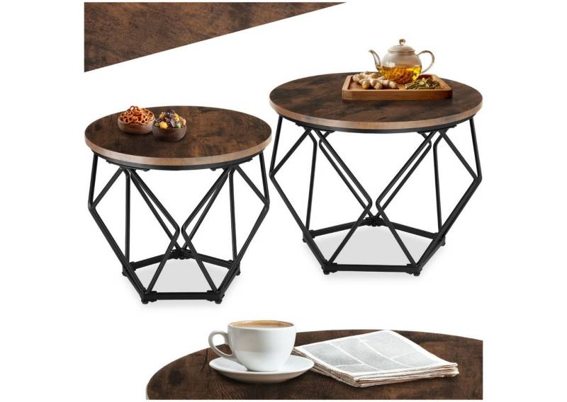 tectake Couchtisch 2er Set Couchtisch (1-St., 2 tlg), Zwei modische Couchtische im minimalistischen Industrial Look von tectake