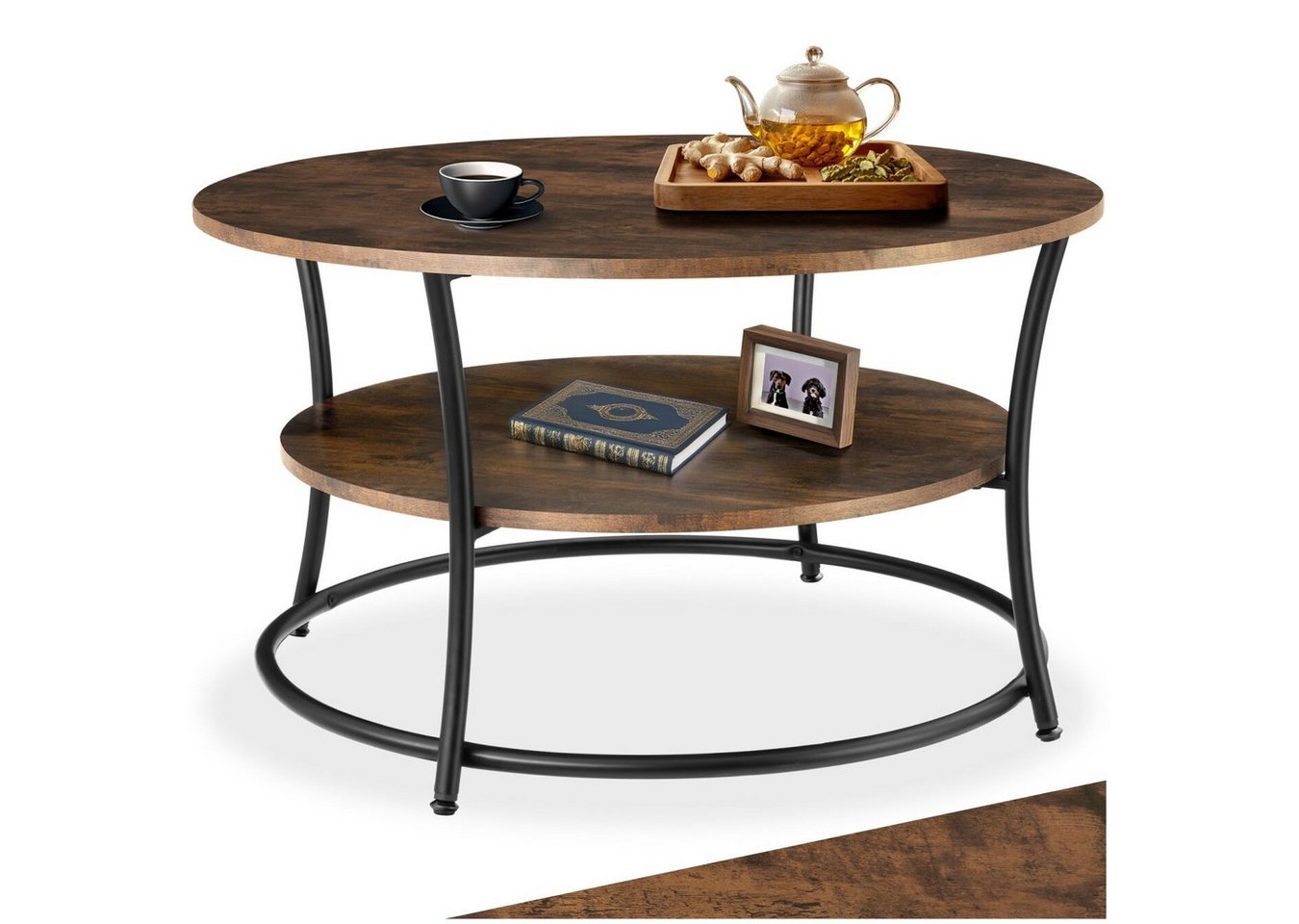 tectake Couchtisch Beistelltisch Cromford 80x46cm, Industrial Style von tectake