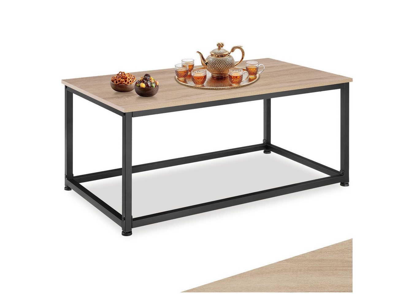 tectake Couchtisch Lynch (1-St., 1 tlg), Rechteckiger Couchtisch im schnörkellosen Industrie-Stil von tectake