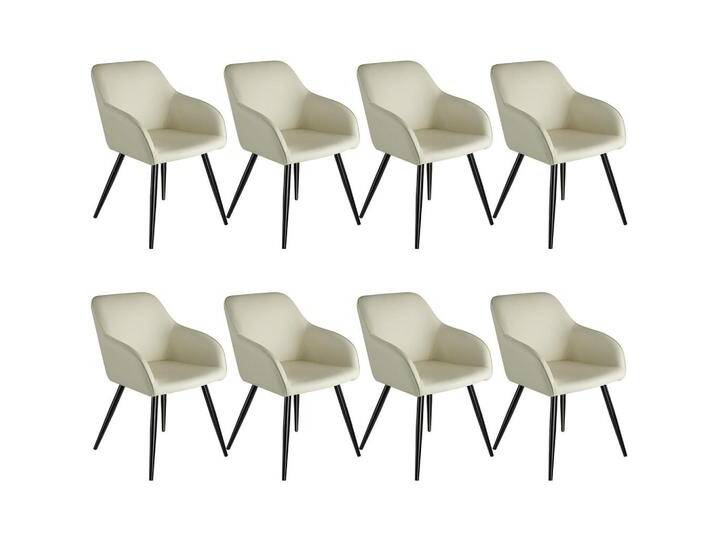 tectake ESSZIMMERSTUHL, Creme, Schwarz, 58x82x62 cm, Esszimmer, Stühle, Esszimmerstühle, Armlehnenstühle von tectake