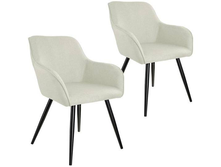 tectake ESSZIMMERSTUHL, Creme, Schwarz, 58x82x62 cm, Esszimmer, Stühle, Esszimmerstühle, Armlehnenstühle von tectake