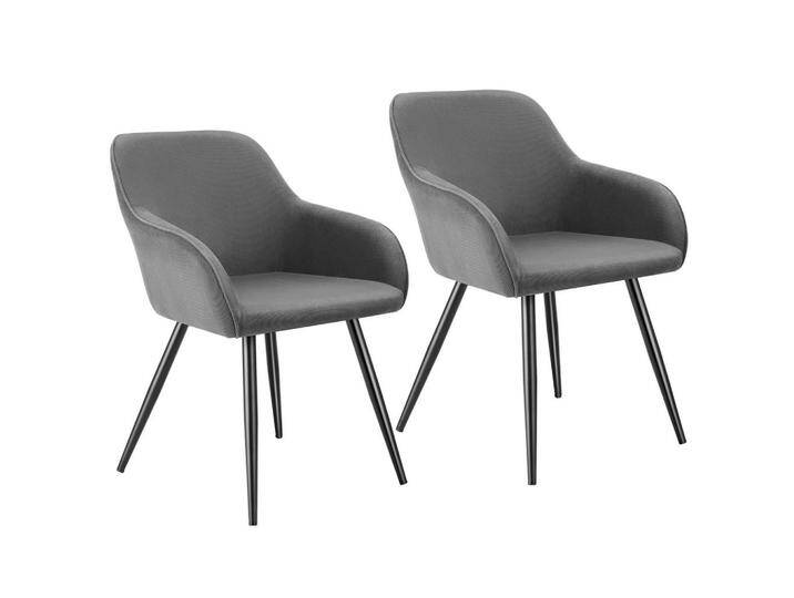 tectake ESSZIMMERSTUHL, Grau, Schwarz, Kunststoff, 62x82x58 cm, Esszimmer, Stühle, Esszimmerstühle, Armlehnenstühle von tectake