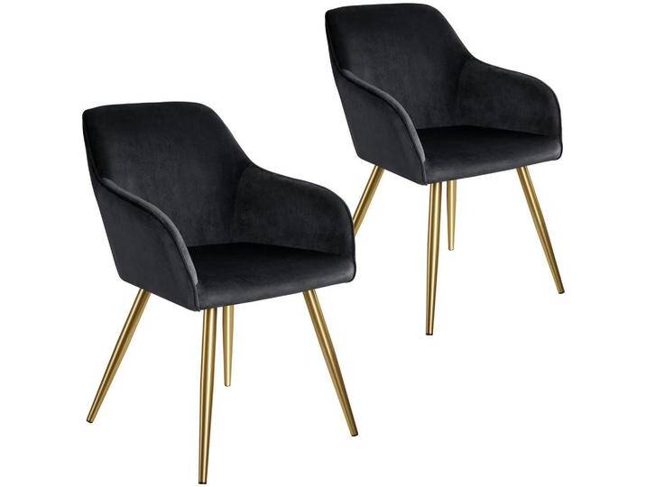 tectake ESSZIMMERSTUHL, Schwarz, Gold, 58x82x62 cm, Esszimmer, Stühle, Esszimmerstühle, Armlehnenstühle von tectake