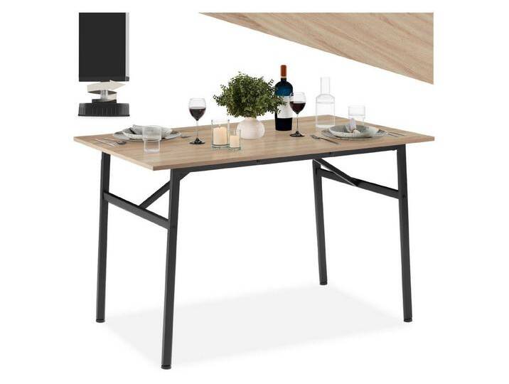 tectake Esstisch Swansea (1-St., 1 tlg), Esstisch in charakteristischer Industrie-Optik, braun, Industrial Holz hell, Eiche Sonoma von tectake