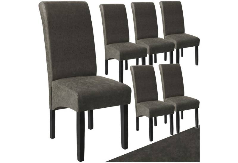 tectake Esszimmerstuhl (Set, 6 St), Ergonomische Form für besten Sitzkomfort auch über längeren Zeitraum von tectake