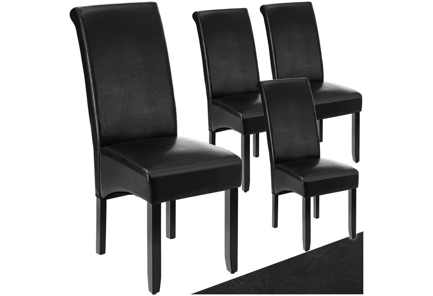 tectake Esszimmerstuhl Küchenstuhl, ergonomisch, massives Hartholz (Set., 4 St), Ergonomische Form für besten Sitzkomfort auch über längeren Zeitraum von tectake