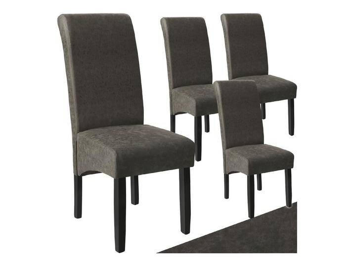 tectake Esszimmerstuhl Küchenstuhl, ergonomisch, massives Hartholz (Set., 4 St), Ergonomische Form für besten Sitzkomfort auch über längeren Zeitraum von tectake
