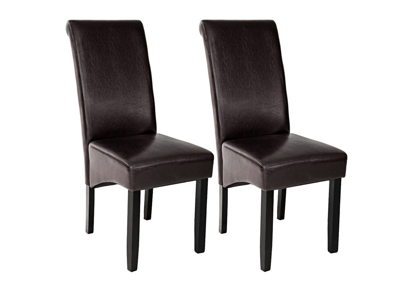tectake Esszimmerstuhl 2er Set Esszimmerstuhl (2er Set, 2 St), gepolstert mit Kunstlederbezug von tectake