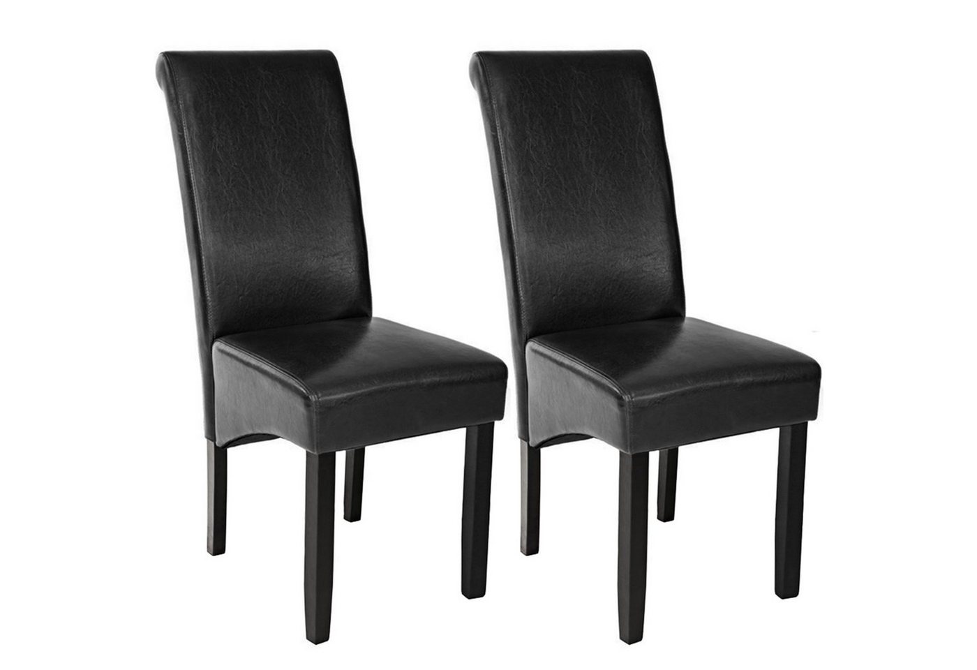 tectake Esszimmerstuhl 2er Set Esszimmerstuhl (2er Set, 2 St), gepolstert mit Kunstlederbezug von tectake