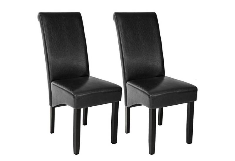 tectake Esszimmerstuhl 2er Set Esszimmerstuhl (2er Set, 2 St), gepolstert mit Kunstlederbezug von tectake