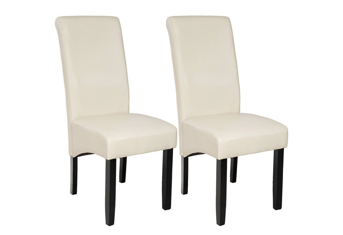tectake Esszimmerstuhl 2er Set Esszimmerstuhl (2er Set, 2 St), gepolstert mit Kunstlederbezug von tectake