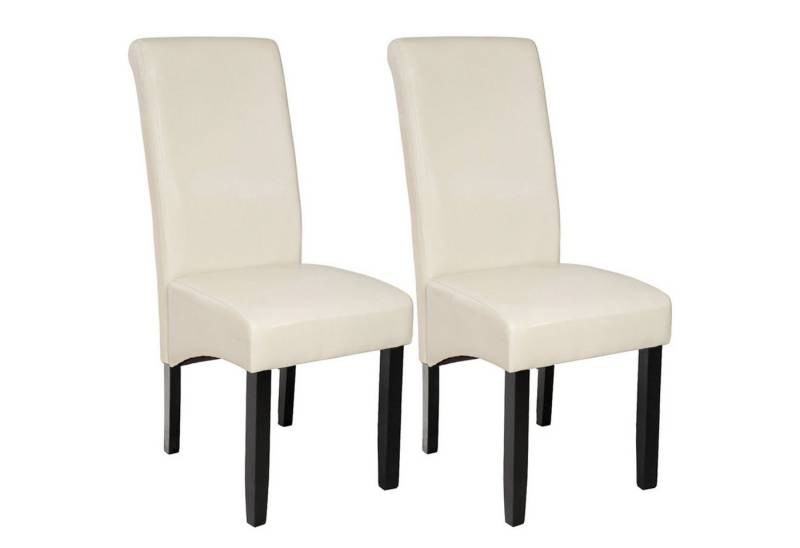 tectake Esszimmerstuhl 2er Set Esszimmerstuhl (2er Set, 2 St), gepolstert mit Kunstlederbezug von tectake