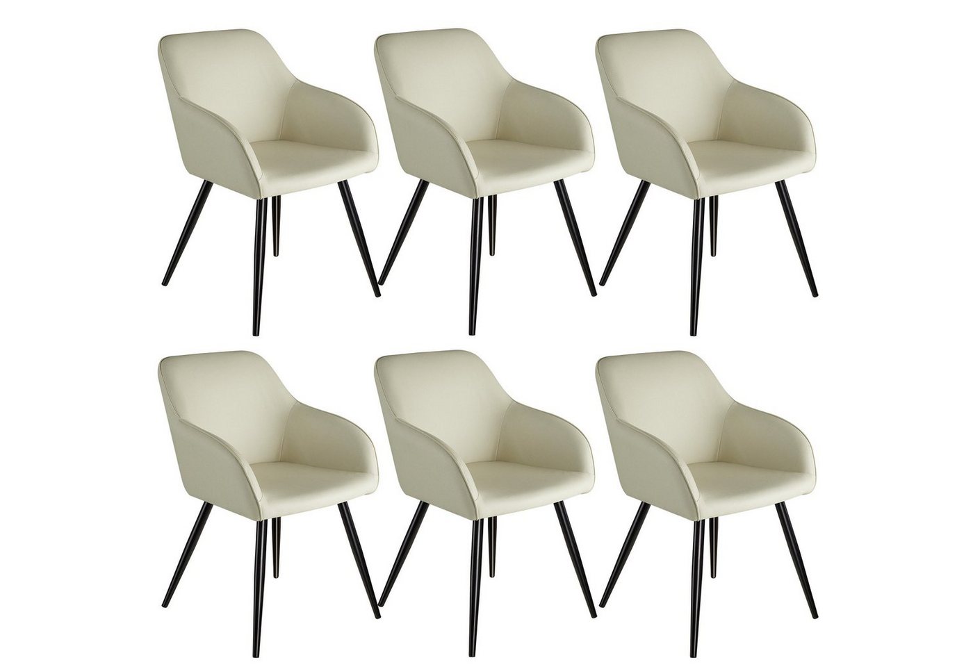 tectake Esszimmerstuhl 6er Set Esszimmerstuhl (Set., 6 St), Vielseitig verwendbar und kombinierbar von tectake