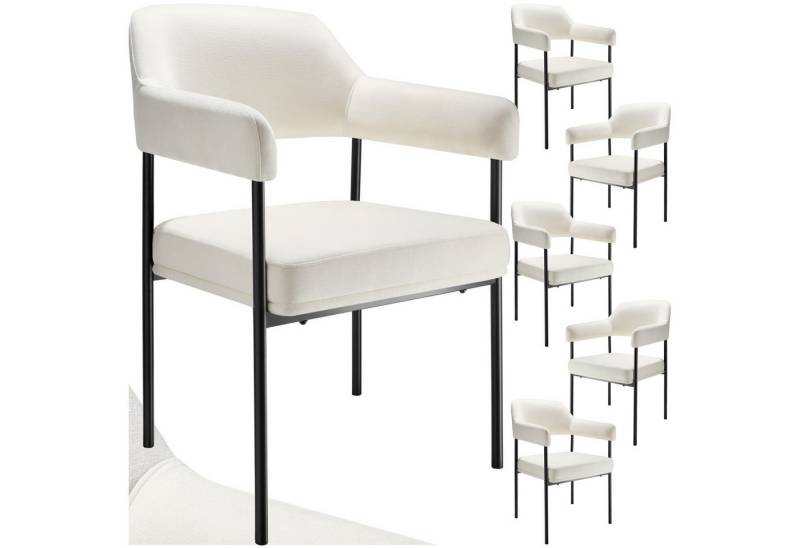 tectake Esszimmerstuhl Armlehnstuhl (6er Set, 6 St), gepolstert von tectake