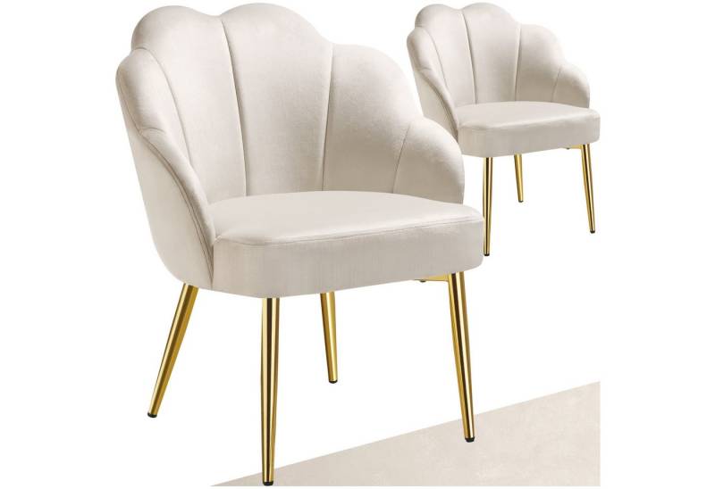 tectake Esszimmerstuhl Cocktailsessel (Set, 2 St), Bequeme Polsterung dank superdicker und hochdichte Schaumstofffüllung von tectake