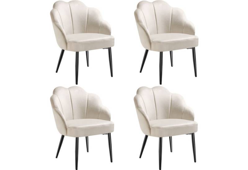 tectake Esszimmerstuhl Cocktailsessel (4er Set, 4 St), gepolstert, mit Samtbezug von tectake