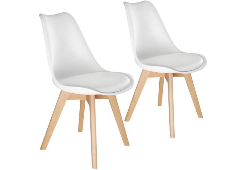 tectake Esszimmerstuhl 2er Set Esszimmerstuhl (2er Set, 2 St), gepolsterte Sitzfläche von tectake