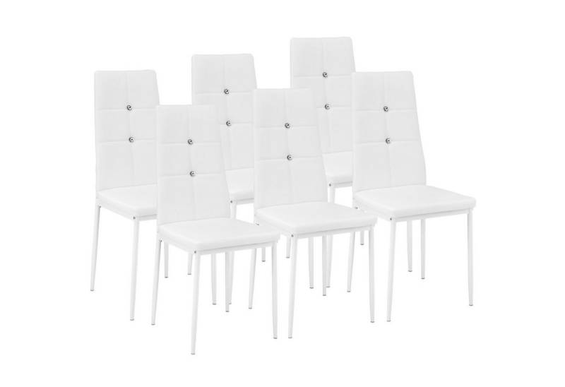 tectake Esszimmerstuhl 6er Set Esszimmerstuhl (6er Set, 6 St), gepolstert mit Kunstlederbezug von tectake