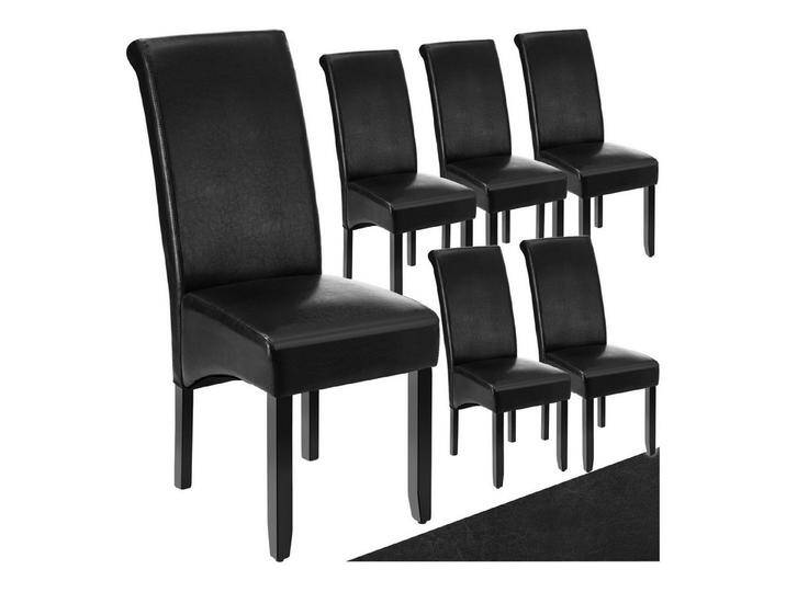 tectake Esszimmerstuhl Küchenstuhl, ergonomisch, massives Hartholz (Set., 6 St), Ergonomische Form für besten Sitzkomfort auch über längeren Zeitraum von tectake