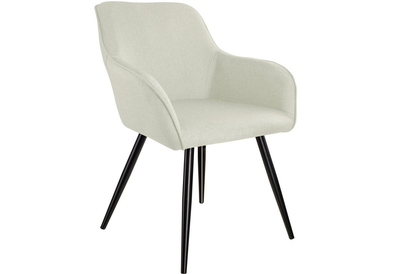 tectake Esszimmerstuhl Küchenstuhl Marilyn Leinenoptik, schwarze Stuhlbeine (Set, 1 St), Vielseitig verwendbar und kombinierbar von tectake