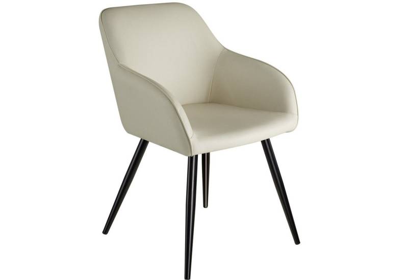 tectake Esszimmerstuhl Küchenstuhl Marilyn Stoff, schwarze Stuhlbeine (Set, 1 St), Vielseitig verwendbar und kombinierbar von tectake