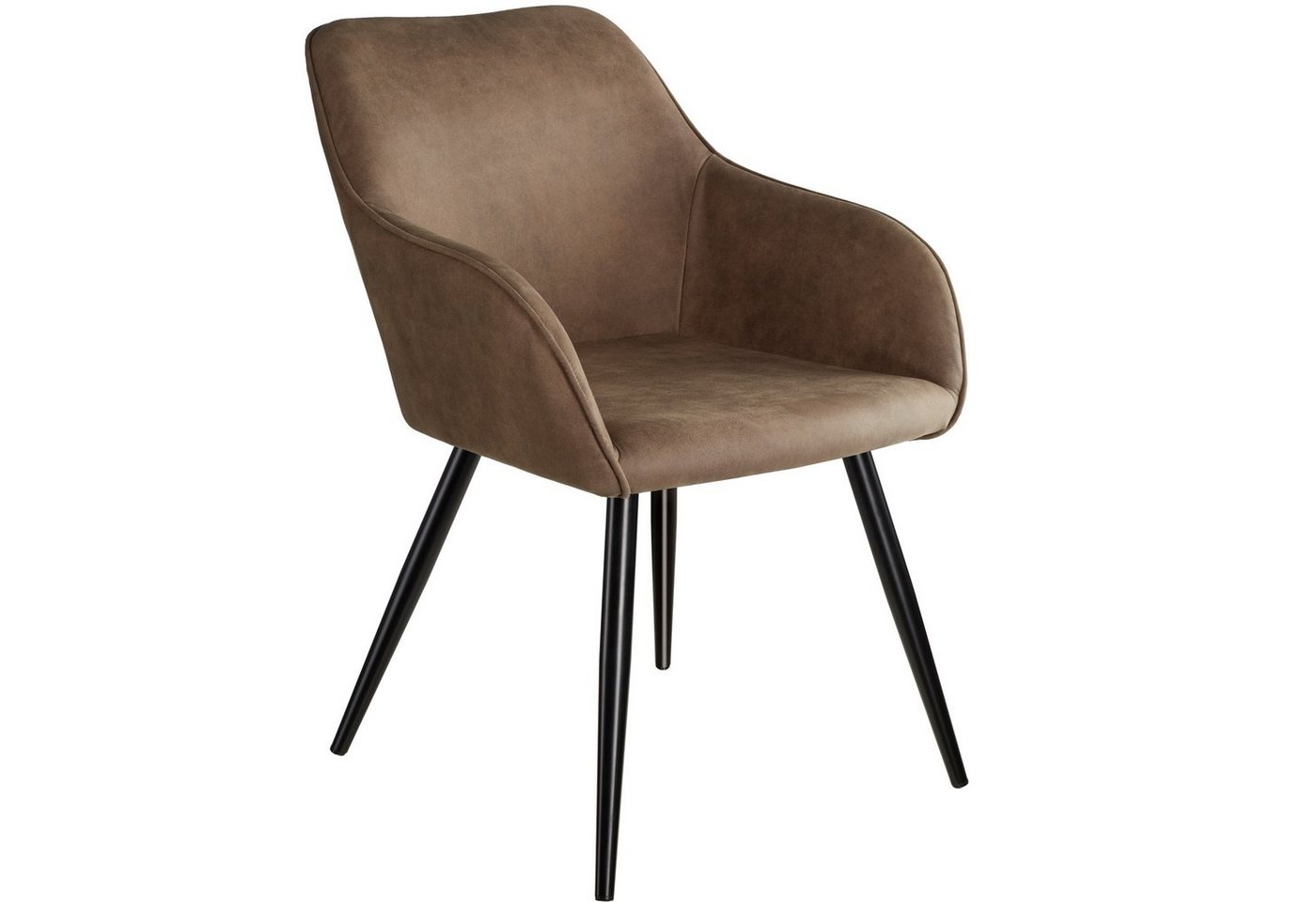 tectake Esszimmerstuhl Küchenstuhl Marilyn Stoff, schwarze Stuhlbeine (Set., 1 St), Vielseitig verwendbar und kombinierbar von tectake
