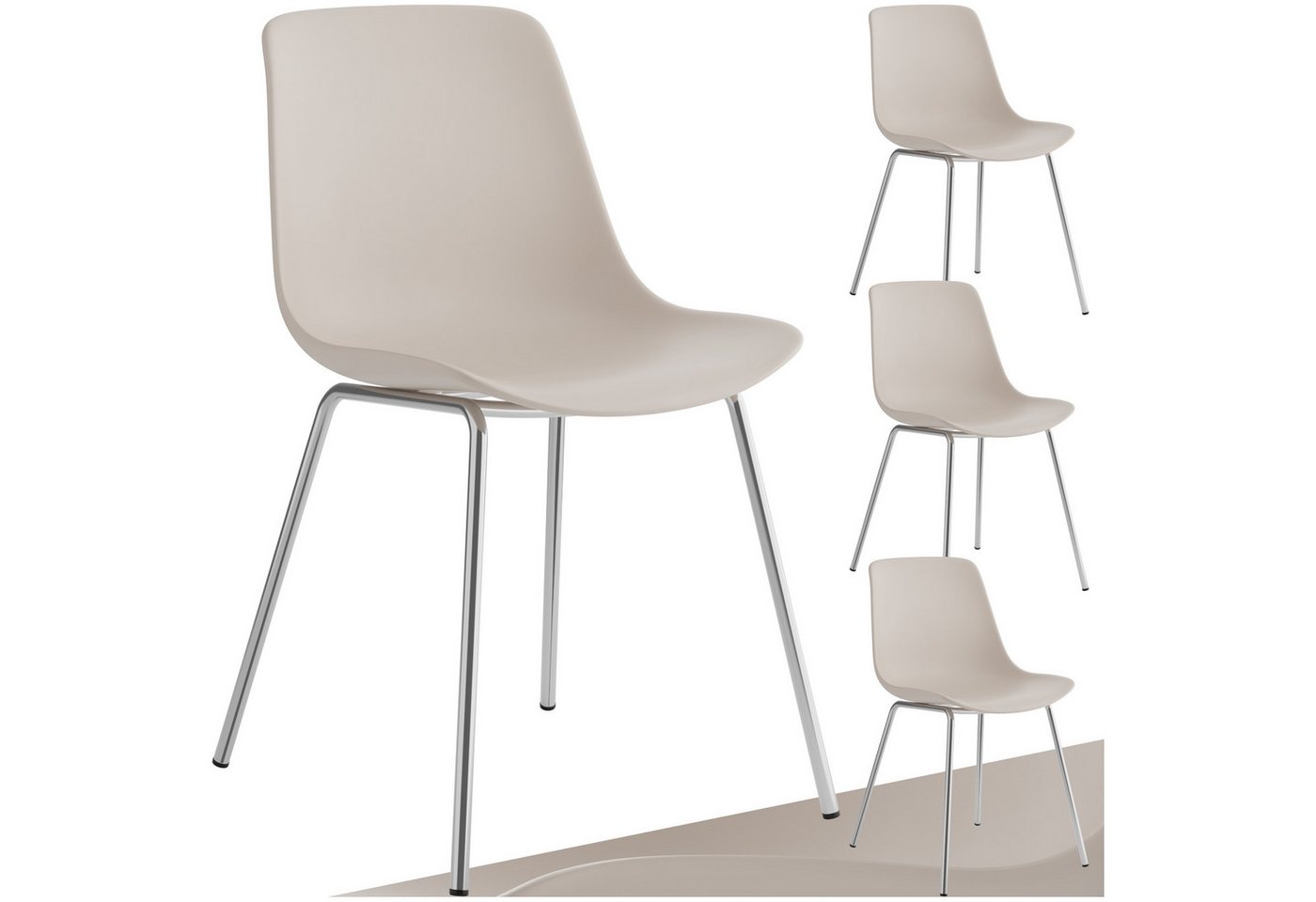 tectake Esszimmerstuhl Kunststoffstühle Mave, ergonomisch, Belastbarkeit 120 kg (Set, 4 St), Ergonomische Formgebung für hohen Sitzkomfort von tectake